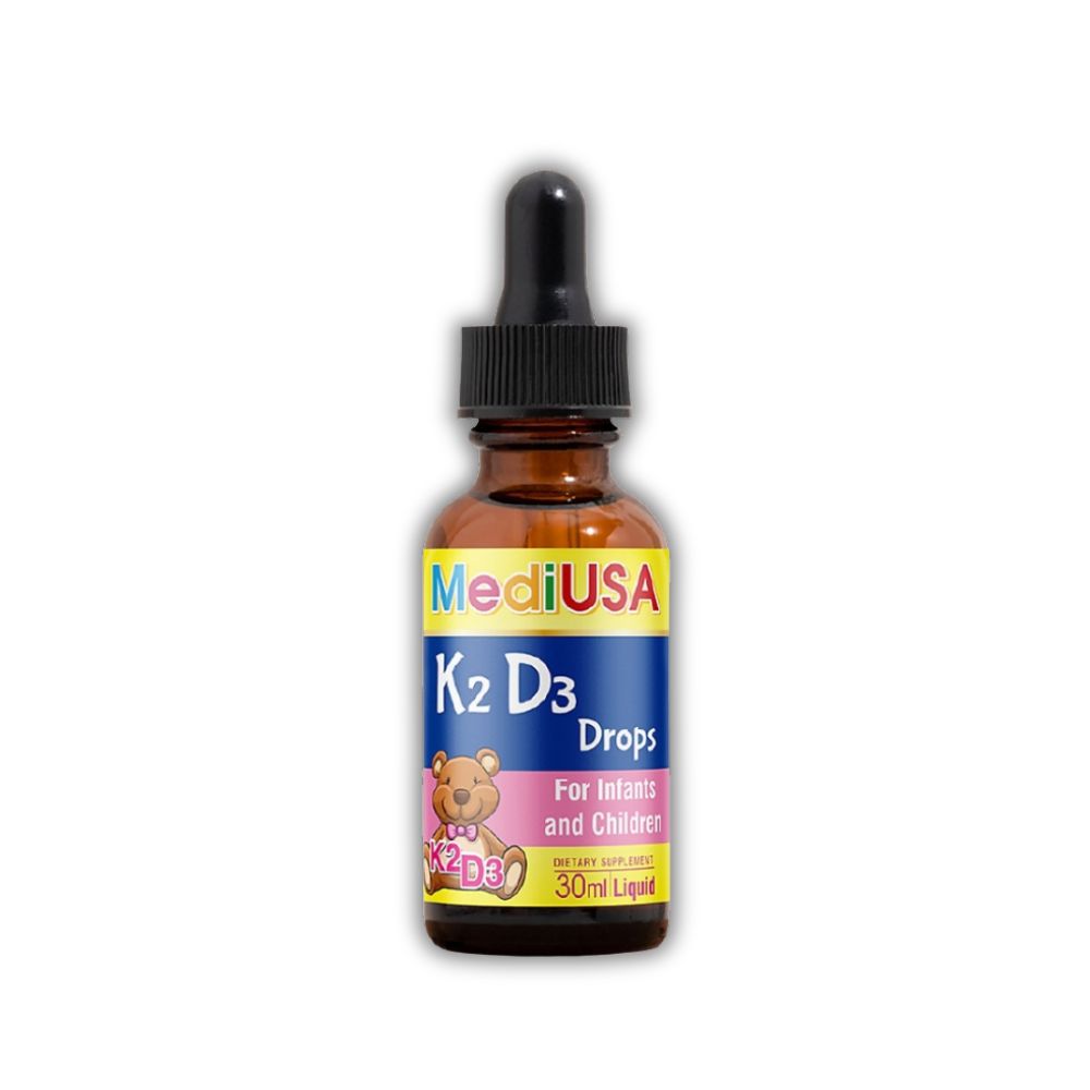 Siro K2 D3 Drops MediUSA Hỗ Trợ Phát Triển Chiều Cao (Chai 30ml)