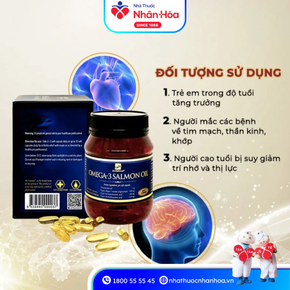 Viên Uống Omega‑3 Salmon Oil Dr. Natural (Lọ 180 Viên)
