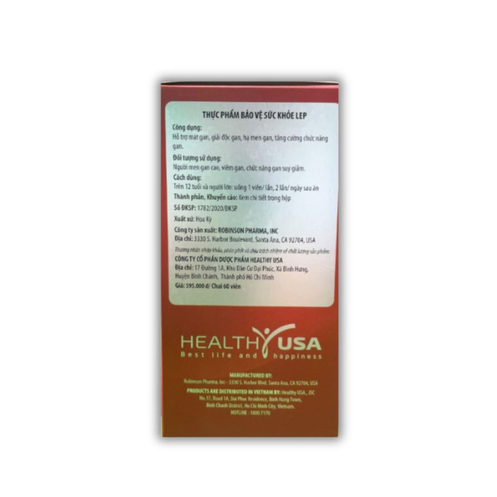 Viên Uống LEP Healthy USA Hỗ Trợ Tăng Cường Chức Năng Gan (hộp 30, 60 viên)