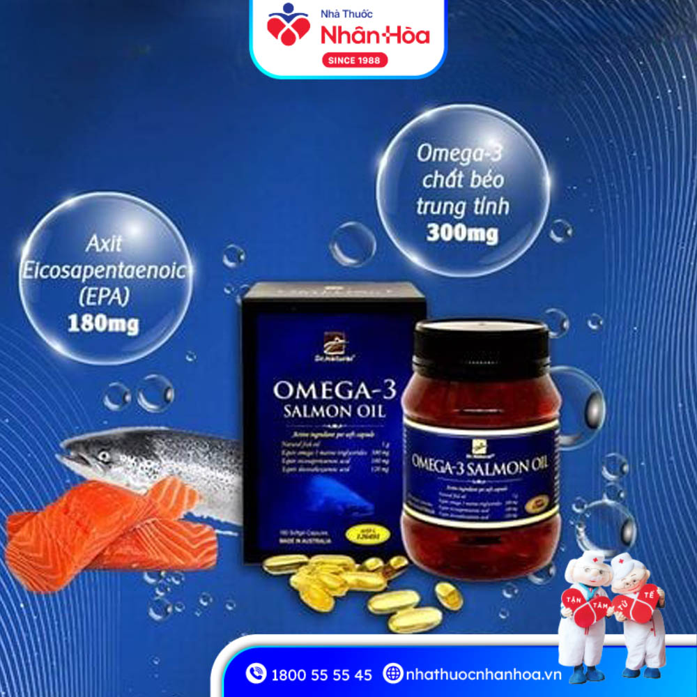 Viên Uống Omega‑3 Salmon Oil Dr. Natural (Lọ 180 Viên)