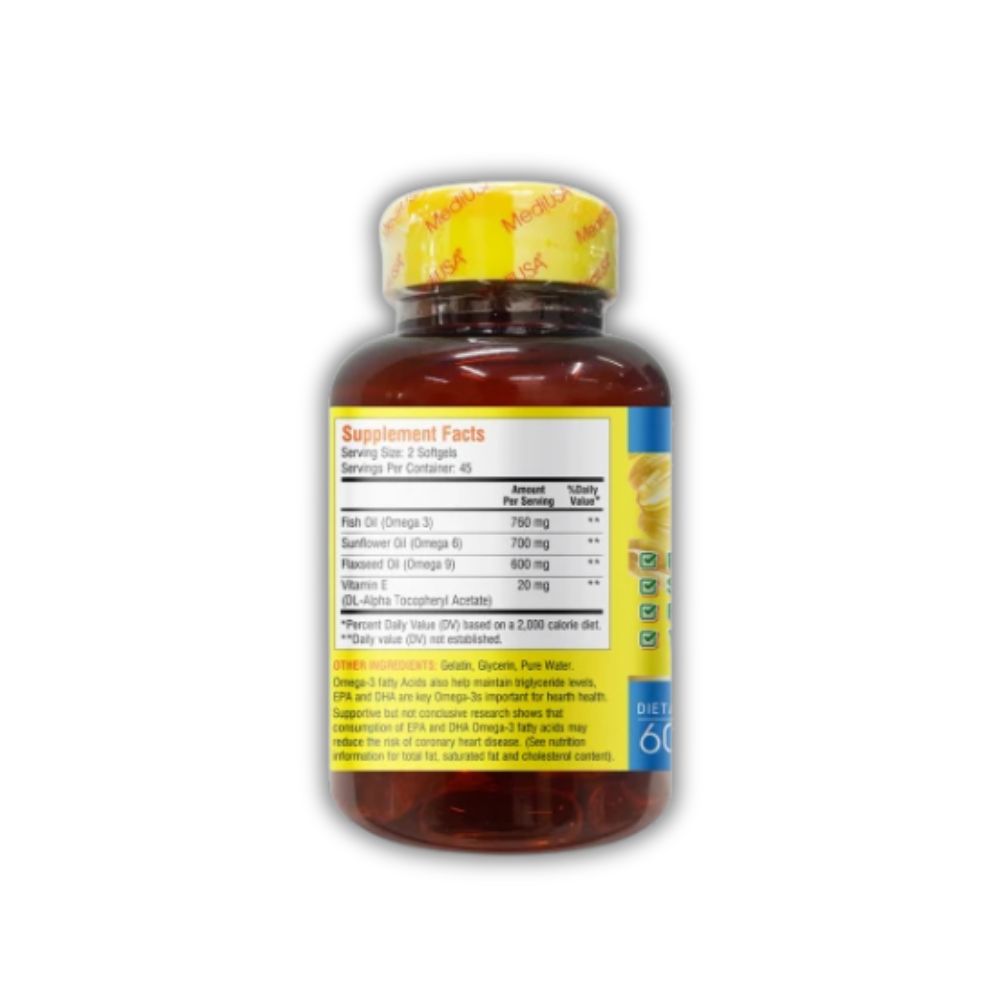 Viên Uống Triple Omega 369 Vitamins For Life Hỗ Trợ Sáng Mắt, Bổ Não (Lọ 90 Viên)