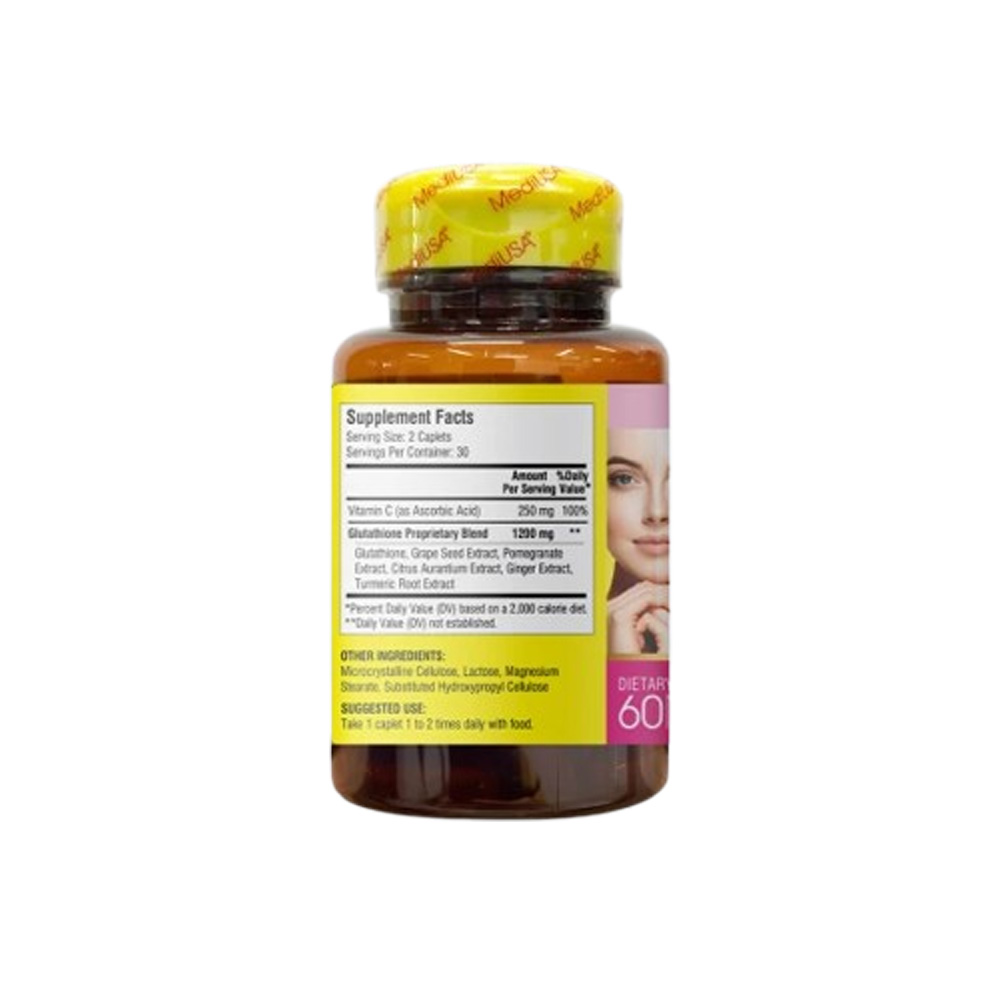 Viên Uống Glutathione Gold MediUSA Hỗ Trợ Trắng Da – Giảm Nám (Hộp 60 Viên)